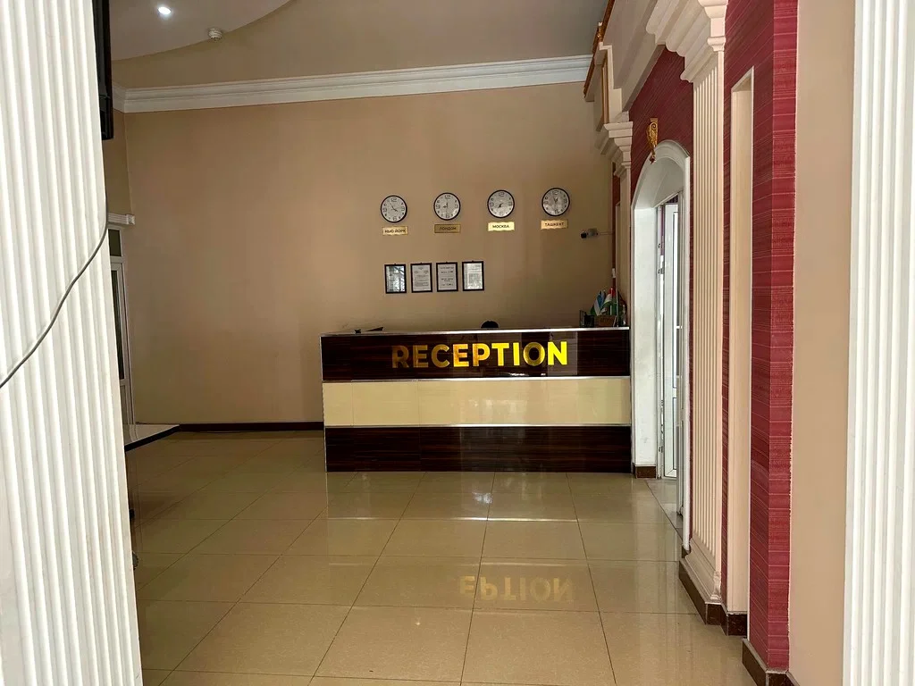 Interior view of the hotel reception and lobby